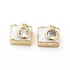Rack Plating Brass Clear Micro Pave Cubic Zirconia Beads KK-E060-07G-2