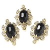 Natural Mixed stone Faceted Oval Connector Charms G-G181-06G-2