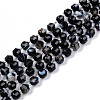 Natural Black Banded Agate/Striped Agate Beads Strands G-R482-13-8mm-1