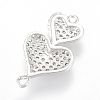 Brass Micro Pave Cubic Zirconia Heart To Heart Links ZIRC-L068-20-3