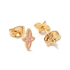 Enamel Star Stud Earrings with 316L Surgical Stainless Steel Pins EJEW-P204-01G-03-2