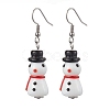 Christmas Theme Glass Dangle Earrings EJEW-TA00475-02-1