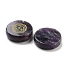 Natural Amethyst Flat Round with Chakra Sign Figurines Display Decorations DJEW-K025-01F-2