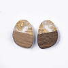 Transparent Resin & Walnut Wood Pendants RESI-Q210-006A-A01-2