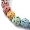 Dyed Natural Lava Rock Round Beaded Stretch Bracelets BJEW-TA00337-02-2