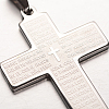 Non-Tarnish Cross with Words 304 Stainless Steel Pendants STAS-N068-47B-2