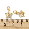 Brass Micro Pave Clear Cubic Zirconia Charms KK-Z044-29G-3