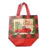 Christmas Theme Tartan Non-woven Fabric Gift Tote Bags with Handle ABAG-G017-01B-2