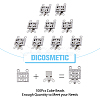 DICOSMETIC 100 Sets 2-Strands 4-Holes 304 Stainless Steel Box Clasps STAS-DC0012-94-3