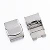 Rectangle 201 Stainless Steel Watch Band Clasps STAS-F067-07-2