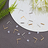 Beebeecraft 40Pcs 2 Colors Brass Stud Earring Findings KK-BBC0002-80-4