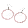 Fashionable Natural Rose QuartzHoop Earrings for Women KJ9273-6-1