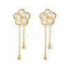 Brass Micro Pave Clear Cubic Zirconia Stud Earring Findings KK-S364-132-1