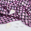 Sparkly Hologram Spandex Mermaid Printed Fish Scale Fabric AJEW-WH0001-44-5