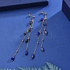 Natural Gemstone Dangle Stud Earring EJEW-JE04122-5