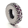 Antique Silver Plated Thai 925 Sterling Silver Micro Pave Cubic Zirconia Bead Spacers CPDL-E037-26B-2