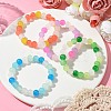 8mm Baking Painted Imitation Jade Glass Round Beaded Stretch Kids Bracelets for Girls Boys BJEW-JB10895-2