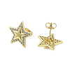 Star Brass Micro Pave Cubic Zirconia Stud Earrings for Women EJEW-E310-11G-2