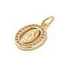 Brass Micro Pave Clear Cubic Zirconia Charms KK-E111-32G-G-2