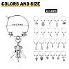 23Pcs 23 Styles Brass Wine Glass Charms AJEW-GL00003-2