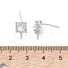 Brass Micro Pave Cubic Zirconia Studs Earrings Fiinding KK-K360-29P-3