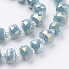 Electroplate Opaque Glass Beads Strands EGLA-J145-AB8mm-A04-3
