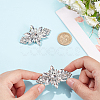 ANATTASOUL 1Pc Flower Alloy with Glass Detachable Shoe Buckel Clips AJEW-AN0007-18-3