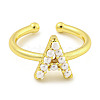 Rack Plating Brass Open Cuff Rings for Women RJEW-F162-01G-A-2