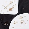 CREATCABIN 6Pcs Brass Cubic Zirconia Leverback Earring Findings KK-CN0002-11-4