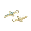 Real 18K Gold Plated Brass Micro Pave Cubic Zirconia Pendants KK-A209-19G-3