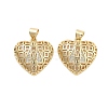 Brass Pave Clear Cubic Zirconia Pendants KK-U009-05F-G-1