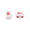 Opaque White Acrylic Connector Charms MACR-N012-21-4