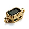 Real 18K Gold Plated Brass Micro Pave Cubic Zirconia Links Connectors ZIRC-L100-009G-3