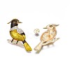 Bird Enamel Pin with Rhinestone JEWB-N007-090-3