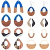 PANDAHALL ELITE 14Pcs 7 Styles Resin & Walnut Wood Pendants RESI-PH0002-01-1