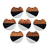Tri-color Resin & Walnut Wood Pendants X-RESI-S358-77A-1