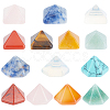 14Pcs 14 Style Pyramid Natural & Synthetic Gemstone Home Display Decorations G-FG00001-04-1