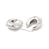 Clear Cubic Zirconia Thick Hoop Earrings EJEW-P213-08P-2