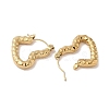 Texture Heart 201 Stainless Steel Half Hoop Earrings for Women EJEW-G385-19G-2