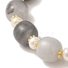 Natural Pearl & Cloudy Quartz Stretch Bracelets BJEW-C051-13-2