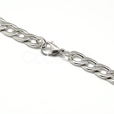 Tarnish Resistant Fashionable 304 Stainless Steel Curb Chain/Twisted Chain Necklaces STAS-A028-N126P-1