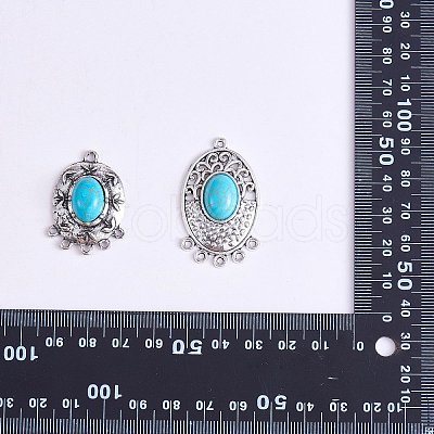 10pcs Turquoise+alloy pendant Vintage alloy earring head diy handmade material(5 styles) JX575A-1