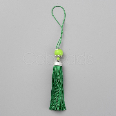 Polyester Tassel Big Pendants Decorations HJEW-TAC0019-01G-1