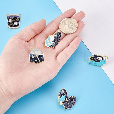 SUNNYCLUE 5Pcs 5 Styles Alloy Enamel Brooches JEWB-SC0001-06-1