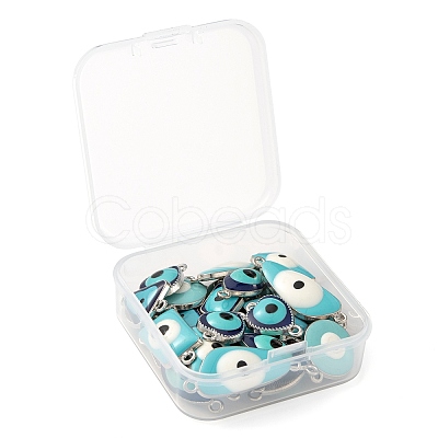 32Pcs 8 Style Platinum Alloy Enamel Links Connectors ENAM-LS0001-84-1