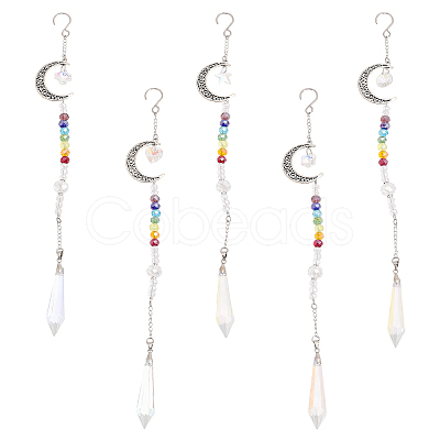 CHGCRAFT Alloy Moon Pendant Decorations HJEW-CA0001-42-1