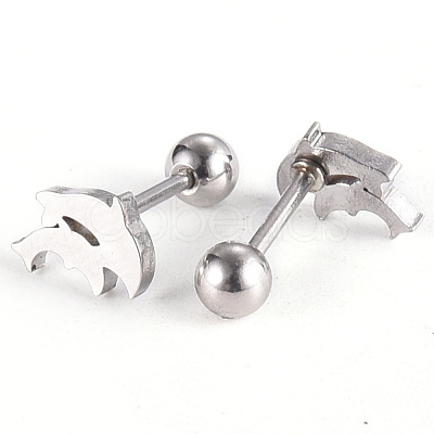 Tarnish Resistant 201 Stainless Steel Barbell Cartilage Earrings EJEW-R147-42-1