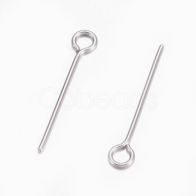 Tarnish Resistant 304 Stainless Steel Eye Pins STAS-O105-01P-0.6x18mm-1