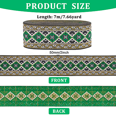 Ethnic Style Embroidery Polyester Ribbons OCOR-WH0060-56A-1