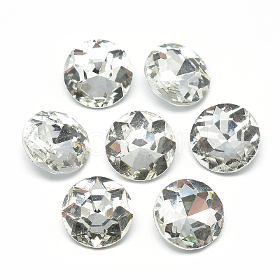 Pointed Back Glass Rhinestone Cabochons RGLA-T029-8mm-01-1